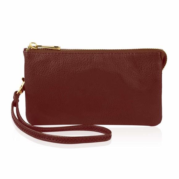 Convertible Faux Leather Wallet Purse Clutch - Mini Handbag Detachable Chain >: - Picture 1 of 7